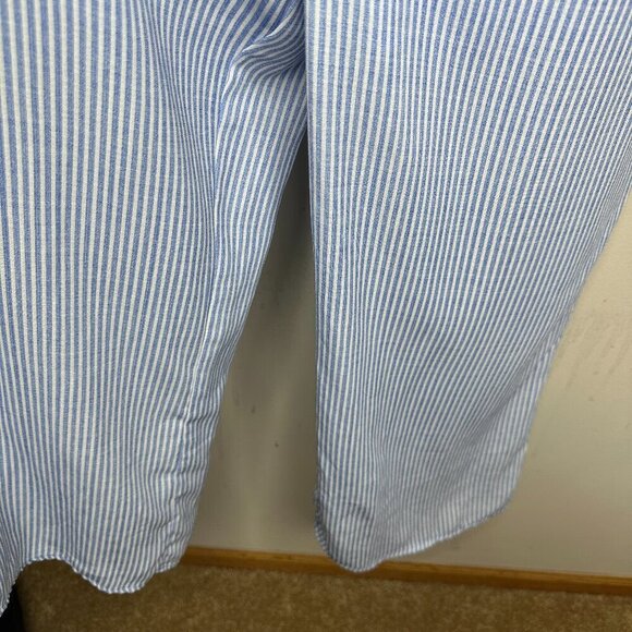Sienna Sky Womens Tie Front Jumpsuit Blue and White Pinstripe Size Medium - Picture 6 of 14
